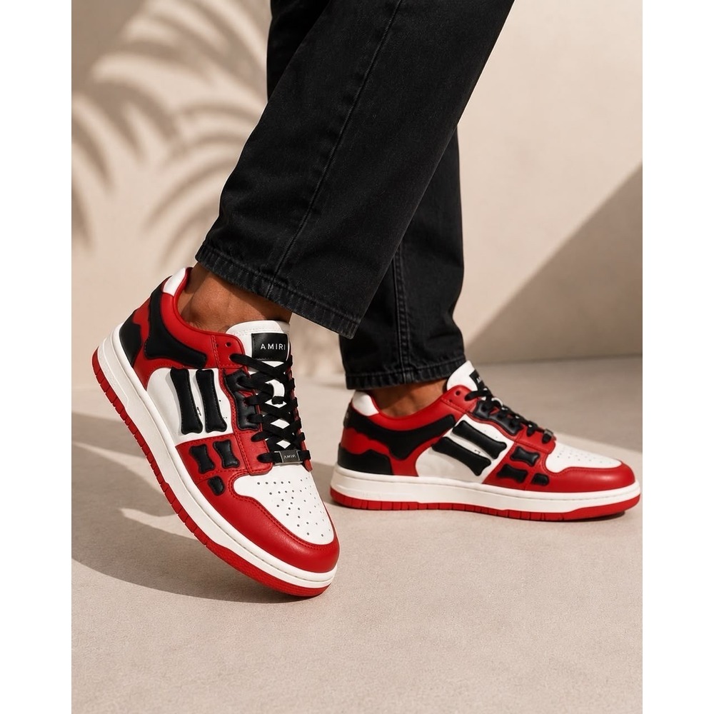 Gently used Size 13- AMIRI Skel Top Low Red/White/Black AW22MFS003-610 Sneakers